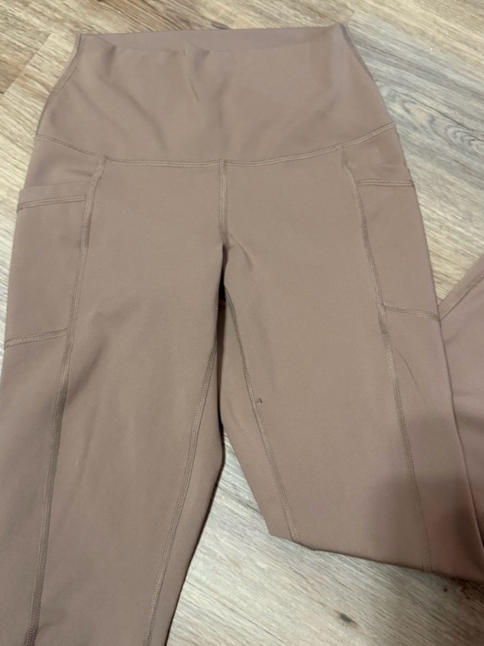 Yogalicious Polarlux Tribeca Fleece Leggings S Brown High Rise Pockets NWOT - Picture 2 of 5